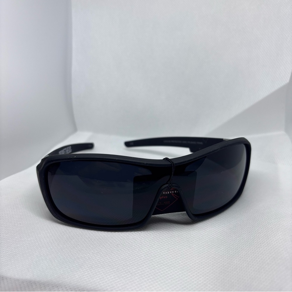 Y2K Matte Black Wrap Sunglasses